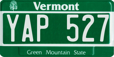 VT license plate YAP527