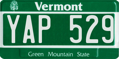 VT license plate YAP529
