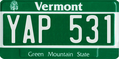 VT license plate YAP531