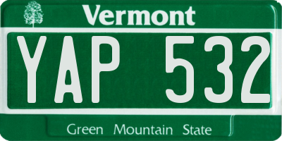 VT license plate YAP532