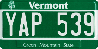 VT license plate YAP539