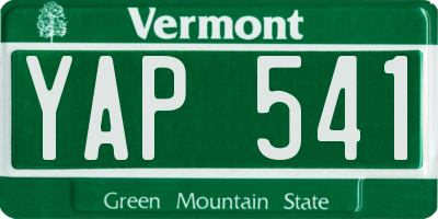VT license plate YAP541