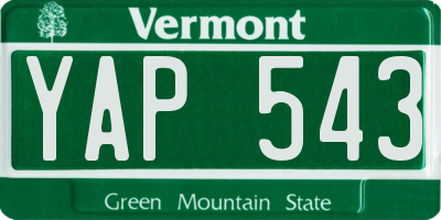VT license plate YAP543