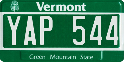 VT license plate YAP544