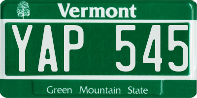 VT license plate YAP545