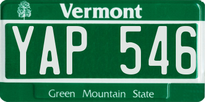 VT license plate YAP546