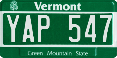 VT license plate YAP547