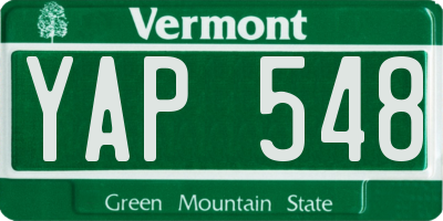VT license plate YAP548