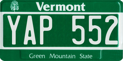 VT license plate YAP552