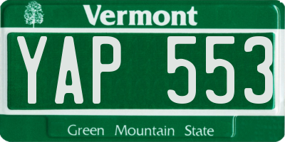 VT license plate YAP553