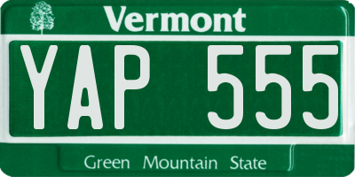 VT license plate YAP555