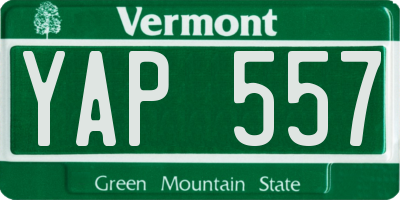 VT license plate YAP557