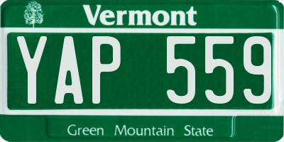 VT license plate YAP559
