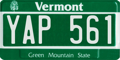 VT license plate YAP561