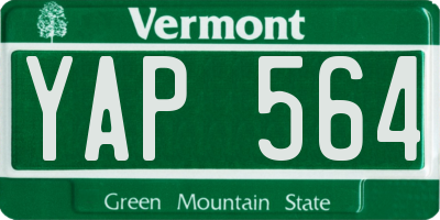 VT license plate YAP564