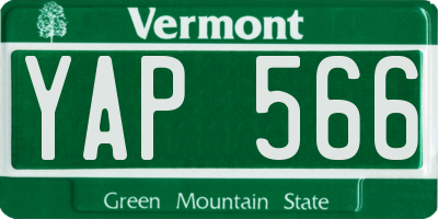VT license plate YAP566