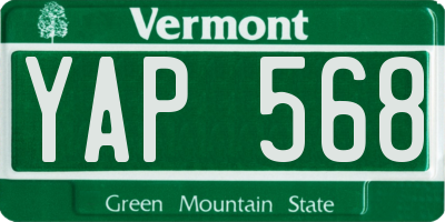 VT license plate YAP568