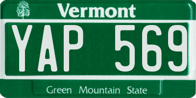 VT license plate YAP569