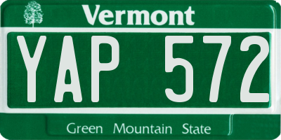 VT license plate YAP572