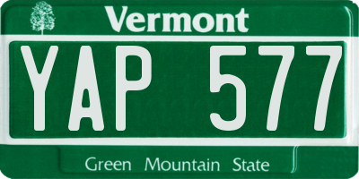 VT license plate YAP577