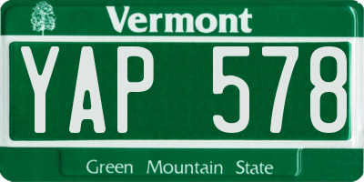 VT license plate YAP578