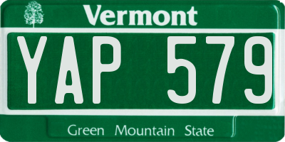 VT license plate YAP579