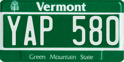 VT license plate YAP580