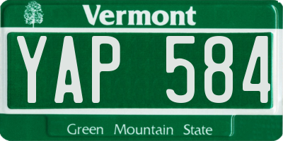 VT license plate YAP584