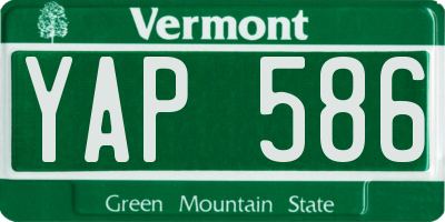 VT license plate YAP586