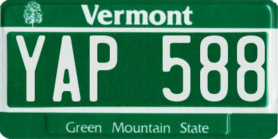 VT license plate YAP588