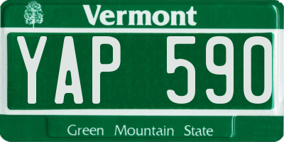 VT license plate YAP590