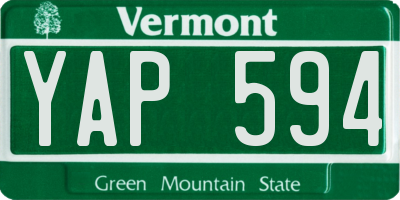 VT license plate YAP594