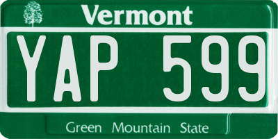 VT license plate YAP599