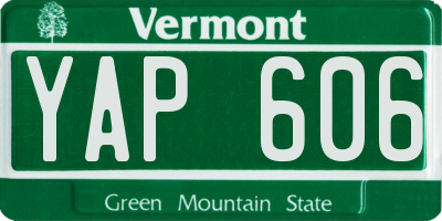 VT license plate YAP606