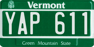VT license plate YAP611