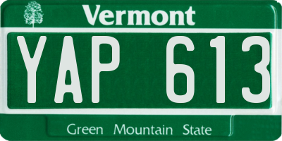 VT license plate YAP613