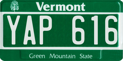 VT license plate YAP616