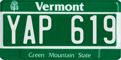 VT license plate YAP619