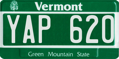VT license plate YAP620