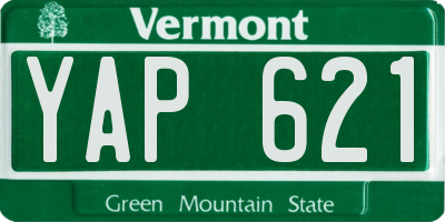 VT license plate YAP621
