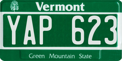 VT license plate YAP623