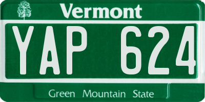 VT license plate YAP624