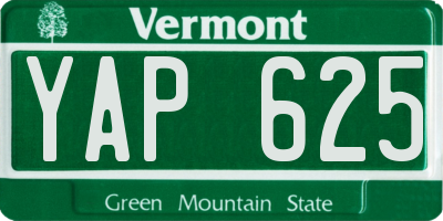 VT license plate YAP625