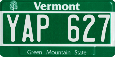 VT license plate YAP627