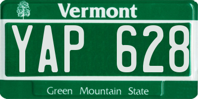 VT license plate YAP628
