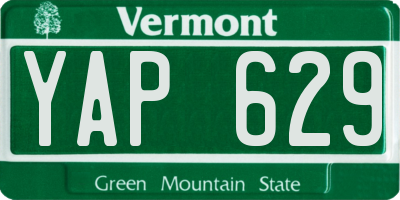 VT license plate YAP629