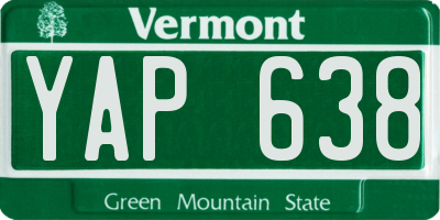 VT license plate YAP638