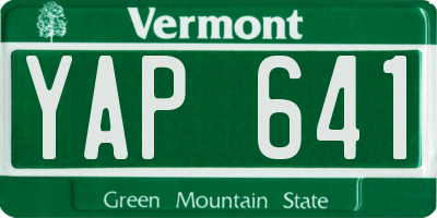 VT license plate YAP641