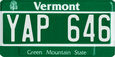 VT license plate YAP646