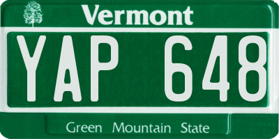 VT license plate YAP648